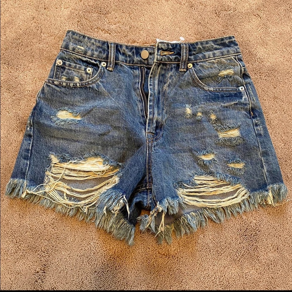 Vintage Denim Ripped Shorts